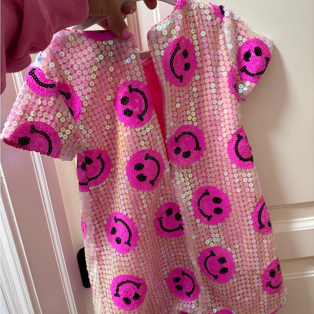 Wildflowers Pink Sequin Smiley Face Dress - Picture 3 of 3